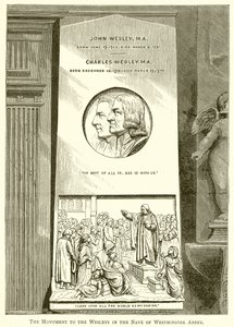 Monumentet til Wesleys i Nave of Westminster Abbey af English School