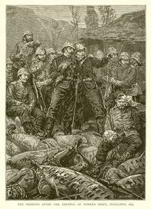 Morgenen efter forsvaret af Rorkes Drift, Zululand, 1879 af English School