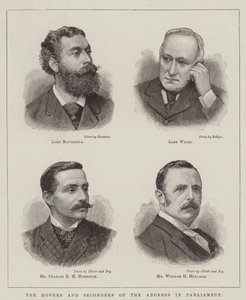 Foredragsholderne og afsendere af talen i parlamentet (gravering) af English School