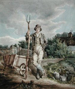 Muck Spreader, ca. 1830 (akvarel på papir) af English School