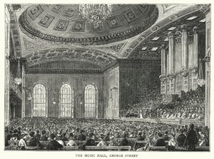 Die Musikhalle, George Street (Stich) von English School