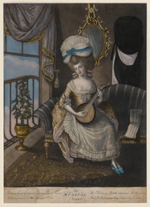 The Musical Charmer, 1780 (håndfarvet mezzotint) af English School