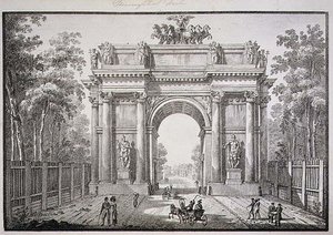 Narva-portene, Skt. Petersborg (litho) af English School