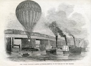 Nassau-ballonen passerer Battersea Bridge af English School