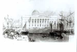 The New Custom House, Liverpool, ca. 1830 af English School