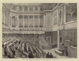 Det nye franske deputeretkammer i Versailles (gravering) af English School
