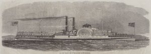 The New World, en af Hudson River Steamers (gravering) af English School