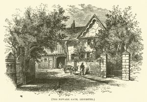The Newark Gate, Leicester (kobberstik) af English School