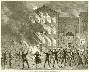 No Popery Rioters brænder Newgate Prison af English School