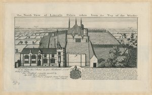 Den nordlige udsigt over Lincoln Palace, taget fra toppen af Minster af English School