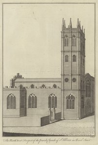 North West Prospect af Parish Church of St Alban i Wood Street, London