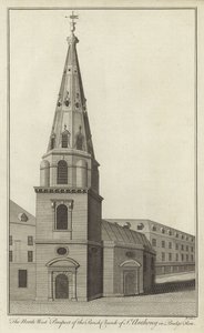 North West Prospect af Parish Church of St Anthony i Budge Row, London