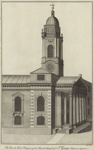The North West Prospect of the Parish Church of St George, Hanover Square, London af English School