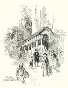 Det gamle Chelsea Bun-House (litho) af English School