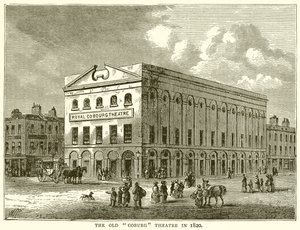 The Old Coburg Theatre i 1820 af English School