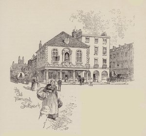 Det gamle rådhus i Southwark (litografi) af English School