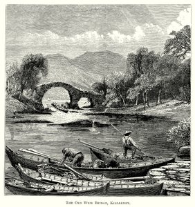 The Old Weir Bridge, Killarney (kobberstik) af English School