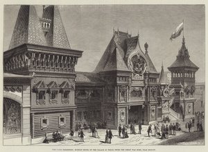 Paris-udstillingen, russisk model af paladset, hvor Peter den Store blev født, nær Moskva (gravering) af English School