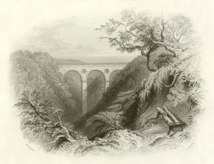 Peaths Bridge og Ravine, Berwickshire af English School