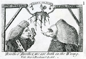 Statens søjler, omkring 1756 af English School