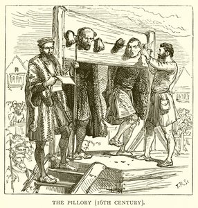 The Pilory (16th Century) af English School