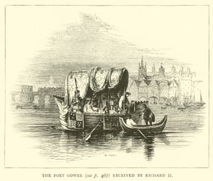 Poeten Gower modtaget af Richard II af English School