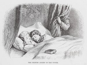 Die schlafenden Prinzen im Turm (Gravur) von English School