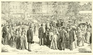 Dronningen og prinsen af Wales tager imod gæsterne til Royal Jubilee Garden-festen af English School