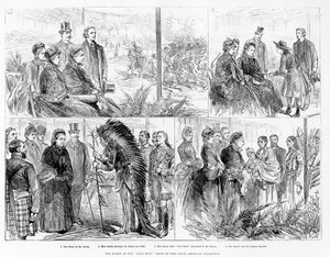 Dronningen ved det vilde vesten-show af den store amerikanske udstilling, 1887 af English School