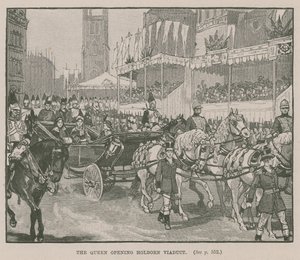 Dronningen åbner Holborn Viaduct, London af English School