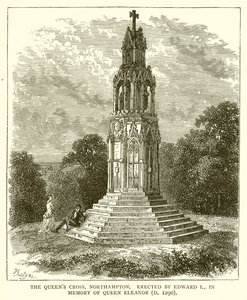 Queens Cross, Northampton. Opført af Edward I, til minde om dronning Eleanor (D. 1290) af English School