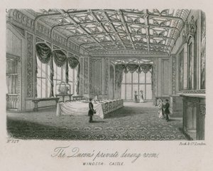 Queens private spisestue på Windsor Castle af English School