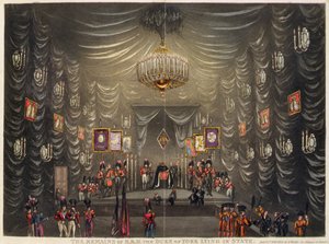 The Remains of H.R.H. the Duke of York Lying in State, udgivet af E. Wallis. af English School
