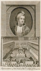 Die Darstellung des Prozesses der Herzogin von Kingston in der Westminster Hall von English School