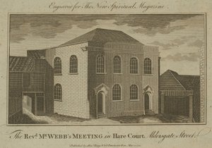 Reverend Mr Webbs møde i Hare Court, Aldersgate Street af English School