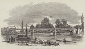 Richmond, Windsor og Staines Railway Bridge ved Richmond (gravering) af English School