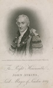 The Right Honorable John Atkins, overborgmester i London 1819 af English School