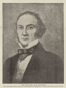 Den rigtige ærede W E Gladstone (litho) af English School