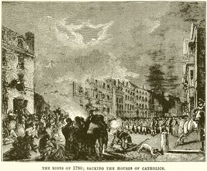 Optøjerne 1780; At plyndre katolikkernes huse af English School