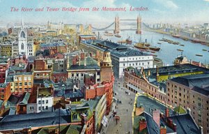 Themsen og Tower Bridge, ca. 1920 af English School