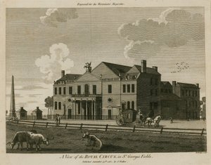 The Royal Circus i St Georges Fields, Surrey, nær Obelisken af English School