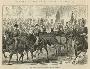 De Kongelige Domstole: Dronningen forlader domstolene efter ceremonien af English School