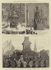 The Royal Entry into London (gravering) af English School
