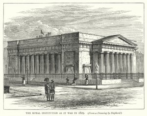 Den kongelige institution som den var i 1829 (gravering) af English School