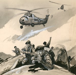 Royal Marine Commandos i et problemsted i 1960
