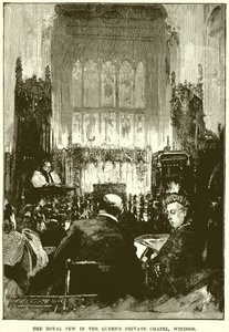 Royal Pew i Queens Private Chapel, Windsor af English School