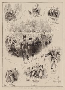 The Royal Staghounds, festmåltid for landmændene i Windsor (kobberstik) af English School