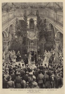 Det kongelige bryllup i Darmstadt, ceremonien i kapellet på det gamle slot (gravering) af English School