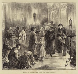 Det russiske folk og den græske kirke (gravering) af English School