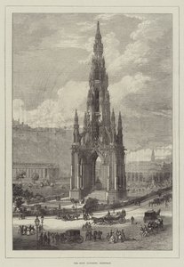 Scott-monumentet, Edinburgh (gravering) af English School